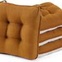 BETU Chair Cushions for Dining Chairs Set of 4,3.5" Thick Kitchen Table Chair Pads with Ties,Non Slip Backing and Covers, Seat Cushion for Dining Room,Bar,Patio Chairs,16"X16"X3.5",Caramel