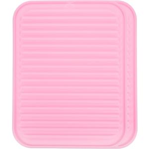 uxcell 2 Pack Silicone Dish Drying Mat, 9" x 12" Silicone Trivets for Hot Pots and Pans Dish Drainer Mat Heat Resistant Non-slip Dish Drying Pad for Kitchen Counters, Pink