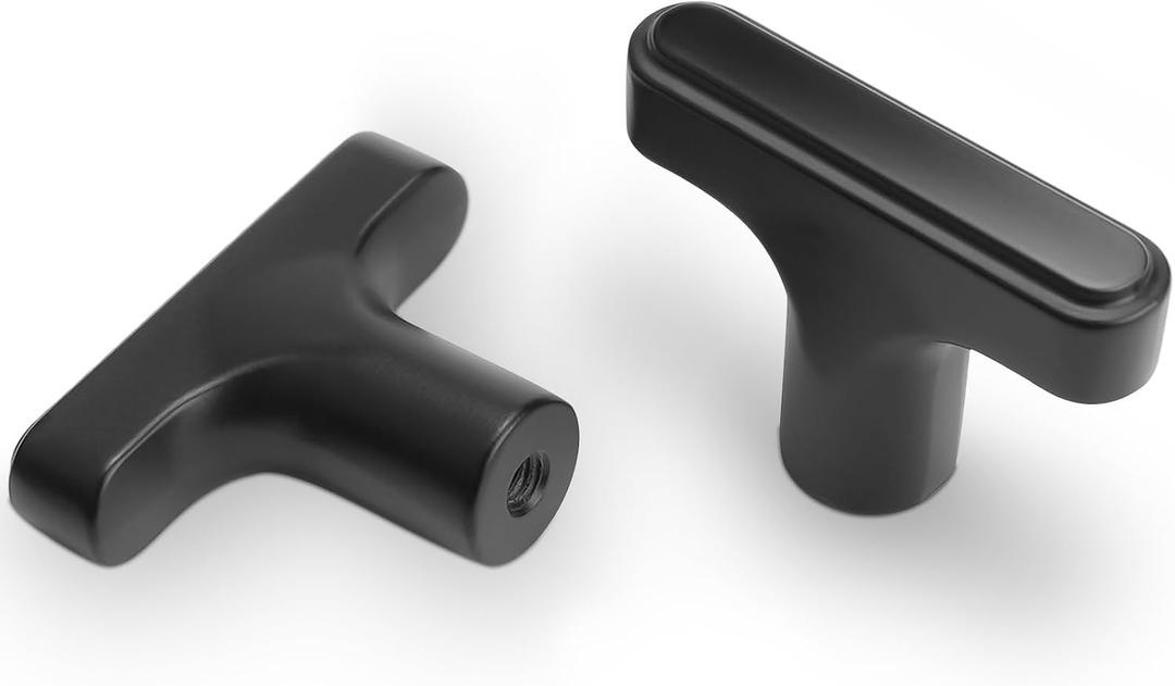 10 Pack Matte Black Kitchen Cabinet Hardware - Zinc Alloy Drawer Knobs and Handles