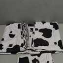 Erosebridal Kid Cartoon Bedding Set Cow Print Duvet Cover Black White Comforter Cover Milk Cow Animal Bedspreads Cover 3 Pcs Queen Size, Reversible Plaid Grid Toddler Teen Boys Girls Room Decor,