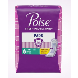 Poise  Pads For Bladder Leaks, 3 Drop Light Absorbency, Long Length, 24 Pads