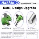 Hakkin 8pcs Keyhole Router Bit Set -1/4 Inch Shank T Slot Keyhole Router Bits Set, T-Track Slotting Milling Cutters Set for Wood (Green)