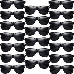 Eyegla Sunglasses Bulk Adults Party Sunglasses 80s Glasses Shades for Party Favors 8/10/20/30Pack (Black+grey Lens 30 Pack)