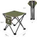 Opliy Camping Stool, Folding Samll Chair Portable Camp Stool for Camping Fishing Hiking Gardening and Beach, Camping Seat with Carry Bag (Green, L 13.5")