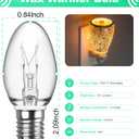 MEQIQTEK Salt Lamp Bulb - Scentsy Light Bulbs for Plug in Wax Warmer - 15 Watt Night Light Bulbs - E12 Bulbs for Household Salt Lamp - C7 Bulb Shape, 15packs