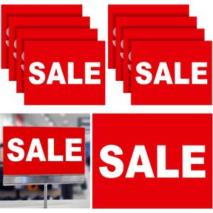Feifeiya 10 Pcs 5.5 x 7 Inches Sale Signs Tags for Retail Store Card Stock Advertising Sale Sign Red White Print for Yard Garage Retail Store Outdoor Indoor Business Marketing Office, 2 pack