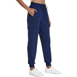Kcutteyg Womens Water Resistant Hiking Pants with Pockets Quick Dry Soft Athletic Workout Joggers Pants for Camping Travel, Medium