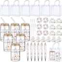 Boao 6 Set Baby Shower Game Prizes for Player Winners Tumblers with Lids Straws Mirrors Hair Scrunchies Pens Hair Clips Gift Bags for Baby Bridal Shower Wedding Game Favors(Wildflowers)
