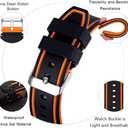 2 x Compatible with Apple Watch Bands 49mm-42mm Silicone Divers Model Replacement Rubber Sport Watch Strap for iWatch Series 10/9/8/7/6/5/4/3 Ultra 2 SE Bicolor for Men and Women (Orange)