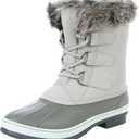 Northside Womens Katie Winter Snow Boots - Seam Sealed Waterproof Synthetic Rubber Shell Removable Cushioned EVA Insole (8, Cool Gray)