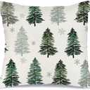 AACORS Christmas Pillow Cover 18X18 Inch Christmas Tree Snowflake Decoration Holiday Farmhouse Winter Pillow Case Decor for Home Sofa Couch (Green) AA223-18