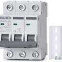 3 Pole DIN Rail Mount Circuit Breaker, 20 Amp 480V AC Miniature Circuit Breaker, Thermal Magnetic Trip AC Disconnect Switch MCB C20