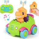 Nueplay Remote Control Car for Toddler Age 2 3 4 5, Electric RC Toys with Light & Music, Toddler Dinosaur Toys, Dino Figures Truck Race Vehicles, Christmas Birthday Gift for Boys & Girls