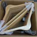 Wooden Hangers 90 Pack,Heavy Duty Solid Wooden Clothes Hangers with Pant Bar,360-Degree Rotatable Hook,Durable & Slim Wood Hangers for Coats,Jackets,Dress,Pants(Natural)