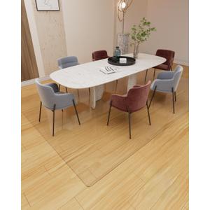 【16 Anti-Slip Stickers Included】 5'×7' Clear Vinyl Rugs for The Floor, Waterproof Vinyl Floor Mat, Plastic Floor Protector for Hardwood, Wipeable Clear Carpet Protector for Under Dining Table/Bedroom