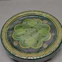 Greencian 50Pcs St Patrick's Day Party Supplies 10" Large Green Stripes Shamrock Paper Plates Disposable Stripes Shamrock Plates for St Patricks Day Irish Holiday Birthday Party Dining Decorations