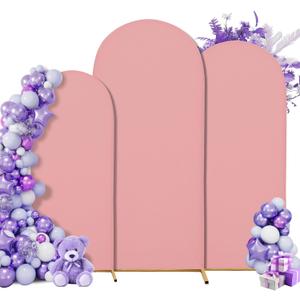 3-Piece Arch Cover Bundle  7.2FT, 6.6FT & 6FT Stretch Spandex Backdrop Set  Wedding, Birthday & Photo Booth Arch Covers for Every Event (Light pink)