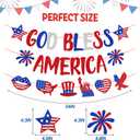 Independence Day Decoration God Bless America Banner | Happy 4th of July Banner Red White Blue Patriotic America's Birthday National Day Freedom Liberty theme Party Decor
