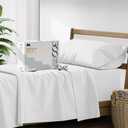 Mayfair Linen Twin Sheet Sets Cotton - 500 Thread Count 100% Cotton Twin Sheets, 3 PC (White), Luxury Soft, Breathable, Cooling, Extra Large 16" Deep Pocket Sateen Weave Bedsheet Set for Dorm Rooms