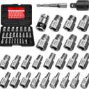 27Pcs Upgrade Screw Extractor Set, Bolt Extractor Kit, Easy Out Bolt Extractor Set, Hex Head Multi-Spline for Removing Stripped, Rounded, Damaged, Broken Screws, Bolts, Studs