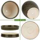 Docrin Dark Green Ceramic Planter Set - 6.6"+5.5" Indoor Outdoor Pots with Drainage Holes & Saucers for Home Office Decor