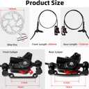 2-Pistons MTB Disc Brake Set Hydraulic Disc Brake Kit Left Rear Right Front with 160mm Rotors Aluminum Alloy Hydraulic Brake Fit for Mountain Bike E-Bike Fat Bike (Black)