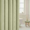 Sage Green Shower Curtain Boho, Cotton Blend Waffle Shower Curtain Farmhouse, Fabric Shower Curtains for Bathroom, Hotel, Washable 72 x 72