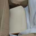 Armen Living Tyler 30" Bar Height Swivel Cream Faux Leather and Walnut Wood Bar Stool