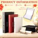 Threehoney 3 Pcs Graduation Table Centerpieces Class of 2026, Graduation Book Centerpiece Congratulate Grad Decoration Decorative Book Storage Box Table Home Party Decor(Black, White, and Red)