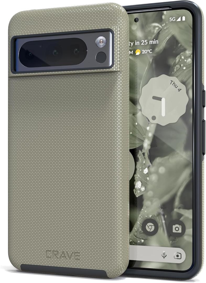 Crave for Google Pixel 8 Pro Case, Shockproof Protection Dual Layer Case for Google Pixel 8 Pro (6.7 inch) - Sand