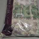 jinchan Boho Linen Blend Curtains Beige Farmhouse Curtains, 84 Inches Long, Green Embroidered Leaf Living Room Ogee Geometry Drapes Light Filtering Grommet Country Drapes 2 Panels Green on Flax