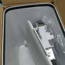 Small Bathroom Trash Can with Lid Soft Close, 10 Liter/2.6 Gallon Slim Garbage Can-Metal Step and Press top Lid, Mini Modern Waste Basket for Toilet, Office, Bedroom,Dorm,Grayish-White