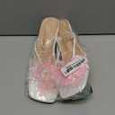 MakeMeChic Women's Open Toe Floral Kitten Heels Flower Summer Beach Sandals (6.5, White)