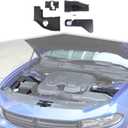 Engine Wire Dust Cover Engine Hood Lock Cover Coolant Pot Cap Windshield Washer Tank Engine Hood Cover Kit Compatible with Dodge Charger 2011-2023 4PCS,Black