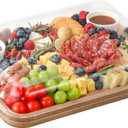 Charcuterie Boards with Lid, Bamboo Cheese Board Set with Compartments and Locking Lid with Handles, Charcuterie Board Accessories - House Warming Gifts New Home, Bridal Shower Gifts, Wedding Gifts