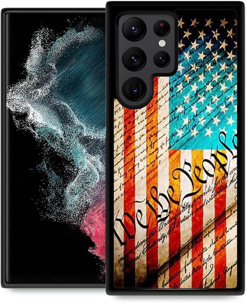 ZHEGAILIAN Case for Samsung Galaxy S22 Plus,US Constitution Overtop American Flag S22+ Plus Men,Drop Protection S22 Plus 6.6-inch