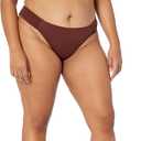 Amazon Essentials Women's Side Tab Bikini Swimsuit Bottom (Large, Deep Brown)