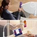 Tryone Gooseneck Phone Holder Stand for Bed Flexible Arm Adjustable Cell Phones Mount Clamp on Desk Bedframe Compatible with iPhone 14 Pro Max 13 12 11 X SE Series/Samsung S22 or Other 4"-7" Devices