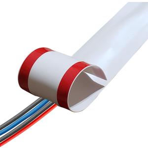 Rubber Bond Cord Covers for Wires on Floor - 6"x48" Self-Adhesive Rubber Cable Hider Floor Strips - Cable Management Wire Covers for Floor - Low Profile Cord Hider and Protector - White Cable Covers