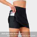 ANIVIVO Women's 17" Swim Skirt High Waisted Bathing Suit Skirt Tummy Control Swimsuit Bottoms for Women with Zipper Pocket