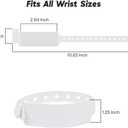 100 Adjustable Medical ID Wristband for Adults & Seniors Waterproof White Hospital Bracelet Durable Plastic Wrist Band for Elderly, Patient Use, Caregiver, or Clinic ID Needs (White)