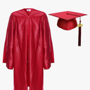 Newrara Unisex Shiny Kindergarten Graduation Gown Cap with Tassel Red Size 27"