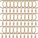 Curtain Ring with Clips,Iron Drapery Clips Hooks,TTZEZE Rustproof Curtain Clip Rings Hooks,30PCS Curtain Hooks for Curtain Rod Dia.45mm/1.77'' THK 4mm/0.16'', Rose Gold