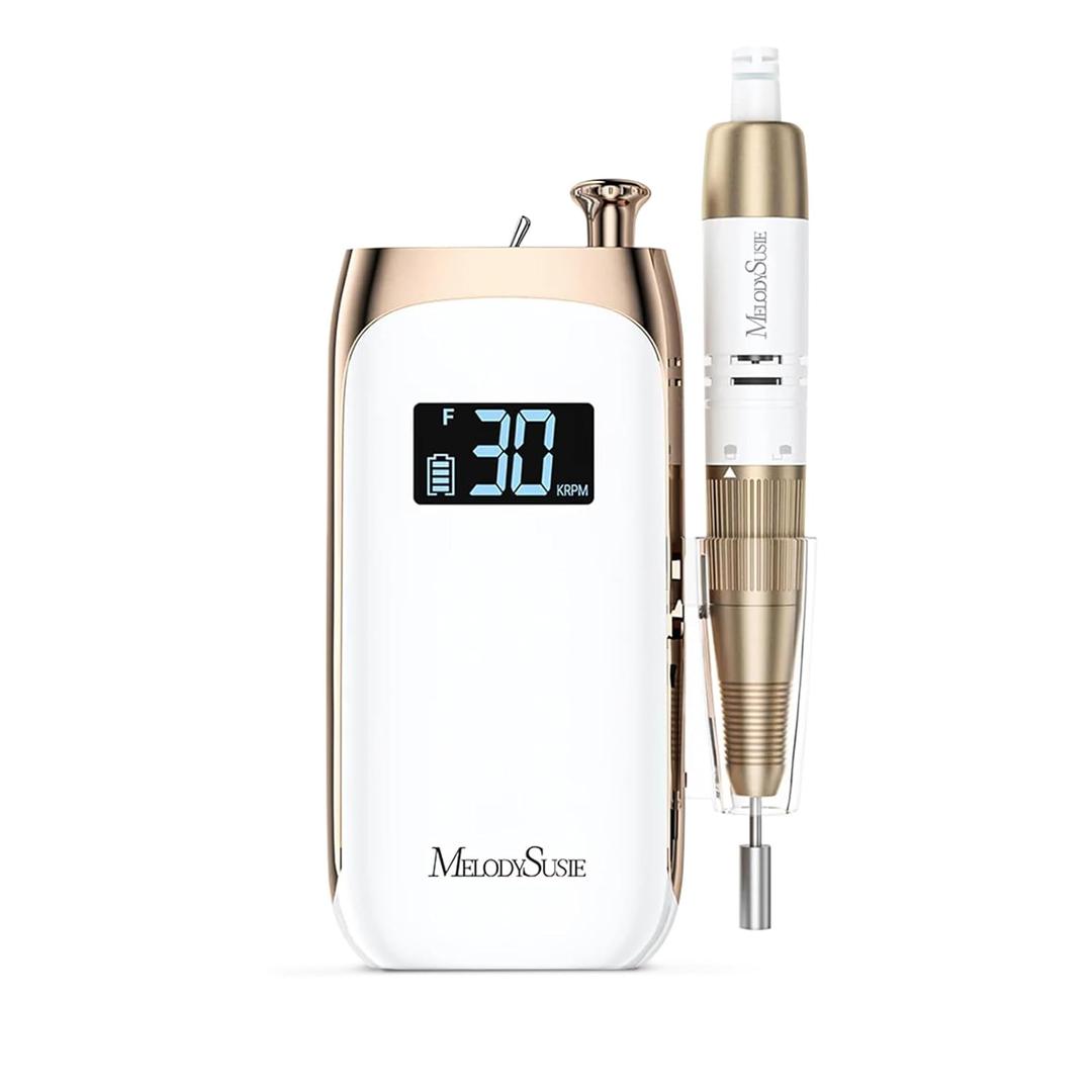 MelodySusie Entry-Level Clip-On Vintage-Style Nail Drill, SC320C 30000RPM Rechargeable E-File for All Manicure Shaping & Gel Removal, Perfect for Training, Nail Art Practice & Home Use