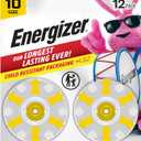 Energizer Hearing Aid Batteries Size 10, Yellow Tab, 12 Pack