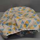 Nursing Cover for Breastfeeding Scarf, Geometric Blue Yellow White Baby Car Covers Super Soft Multi Use for Canopy Shopping Cart Cover Blanket Stroller Cover