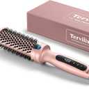 Terviiix Thermal Brush Get Voluminous Style, Quick Heating Hot Brush, Ceramic Tourmaline Ionic Heated Curling Iron, Digital Display 9 Temperatures Curling Wand, Dual Voltage, 1.5 Inch (Rose Gold)