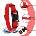 Waterproof Dog Collar, Easy to Clean Rubber Dog Collars with Quick Release Buckle Fits Small Medium or Large Dogs (Red, L (15.4-24.8 inch))