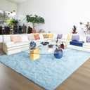 Ultra Soft Light Blue Rugs for Bedroom 8x10 Feet, Fluffy Shag Area Rugs for Living Room, Large Comfy Furry Rug for Boys Kids Baby Room Decor, Non Slip Nursery Rug Modern Indoor Fuzzy Floor Carpet