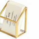 Feyarl Gold Glass Vertical Business Card Holder Business Cards Display Stand Clear Name Card Organizer Storage for Office Meeting Desk Countertop